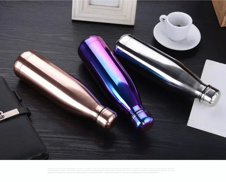 350/500/750/1000ml 304 Stainless Steel Vacuum Flask Double Wall Water Bottle Leak-proof Thermos Bottle Sports Fitness Bottle