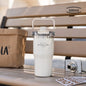 JUSTINLAU 600/900ml Insulated Cup Stainless Steel Vacuum Flasks with Magnetic Straw Cap Portable Outdoor Travel Car Ice Tumbler