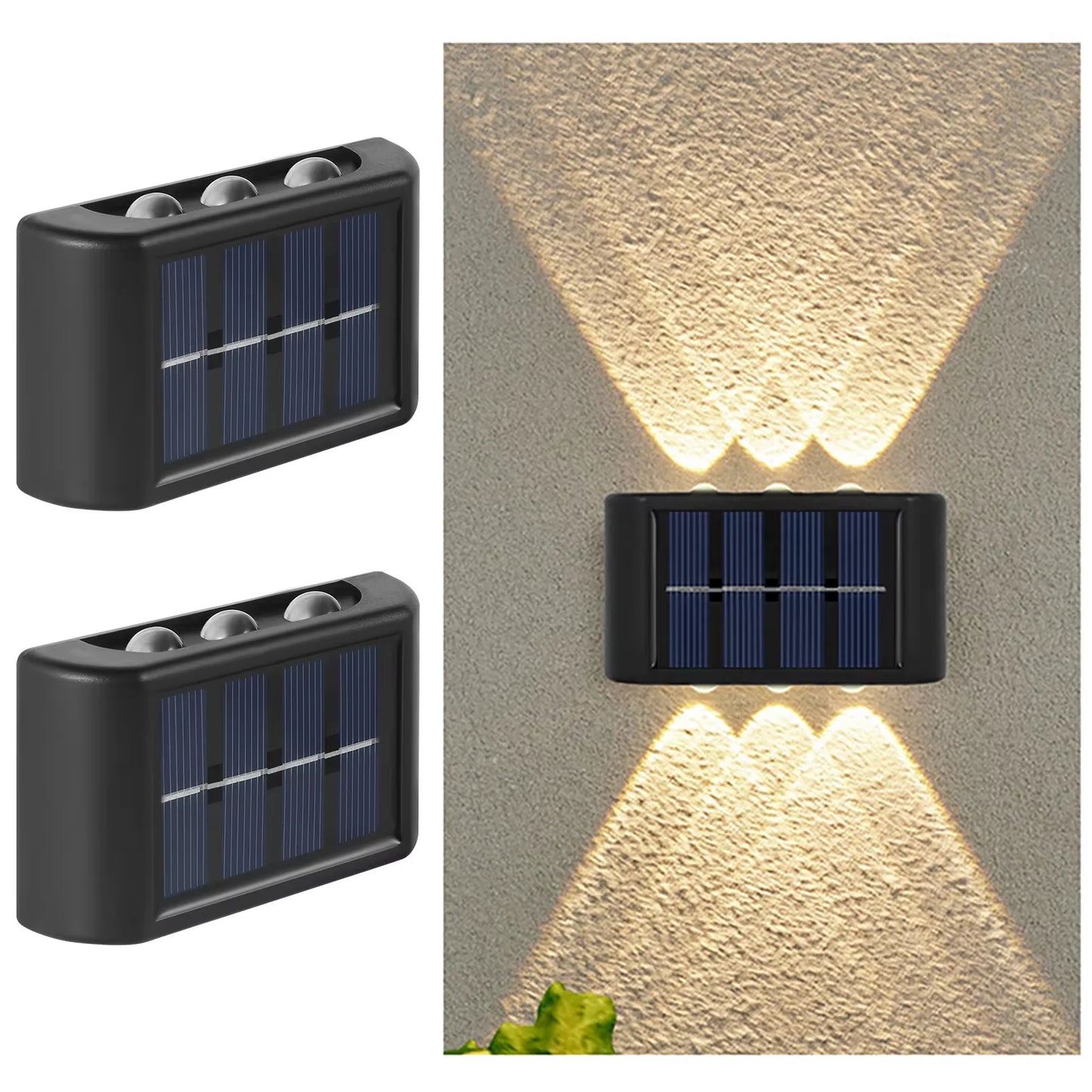 Lámpara de pared solar LED para exteriores, resistente al agua, con sensor crepuscular, para jardín, patio, porche, camino, terraza y decoración del hogar.
