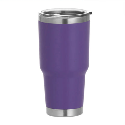 1 30oz Car Cup, Car Thermos Cup with Sealed Sliding Lid, Coffee Cup, Office Cup, Gift Cup, Cold-Keeping Cup, Snowman Cup, Powder Coating for Added Safety, Dishwasher Safe