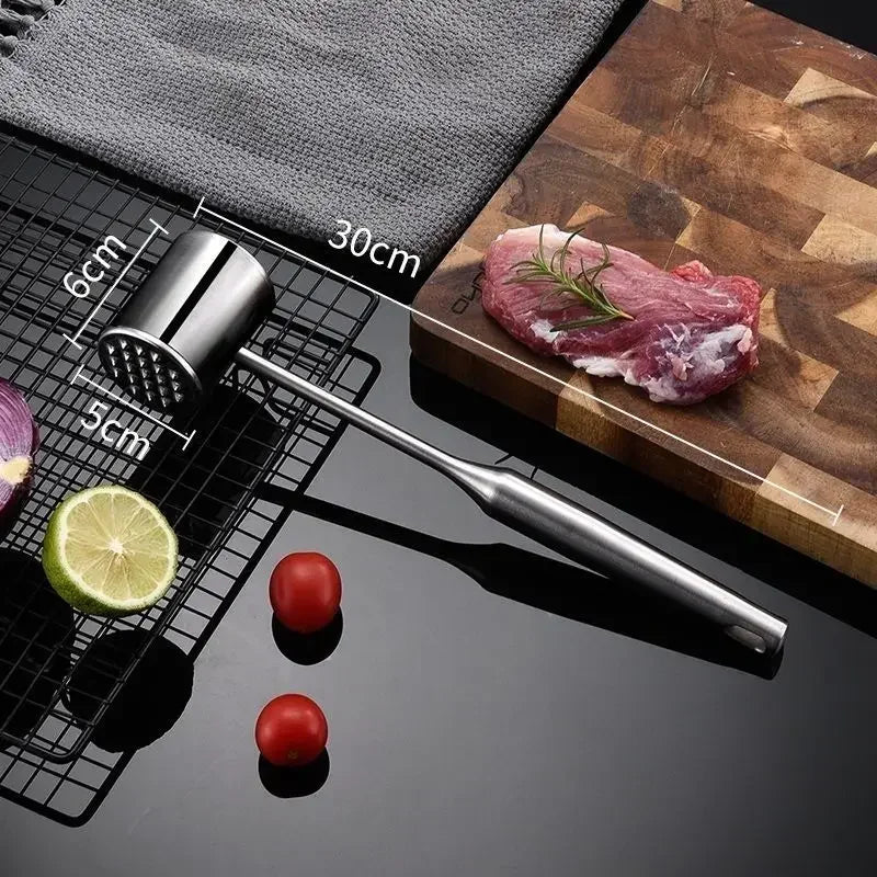 304 Stainless Steel Meat Hammer Loose Meat Tenderizer Household Steak Pork Chicken Breast Meat Loosening Hammer Kitchen Tools