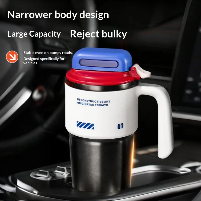 Robo-Armor Portable Insulated Cup Sport Mode Quick-Open Straw Car Ice Maker Travel Tumbler