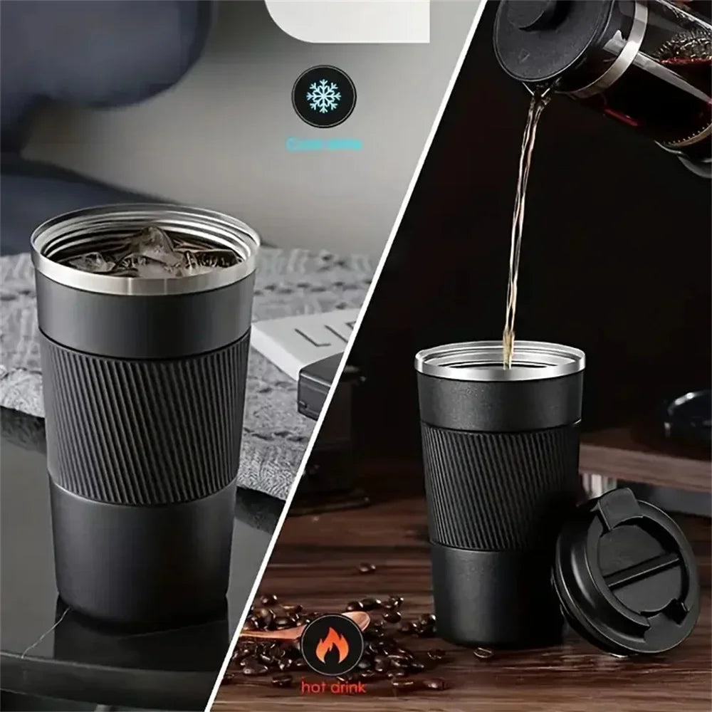 New Thermo Cafe Thermo Cup for Tea Water Coffee Double Stainless Steel 380/510ML  Coffee Mug Car Thermos Mug Leak_Proof Travel