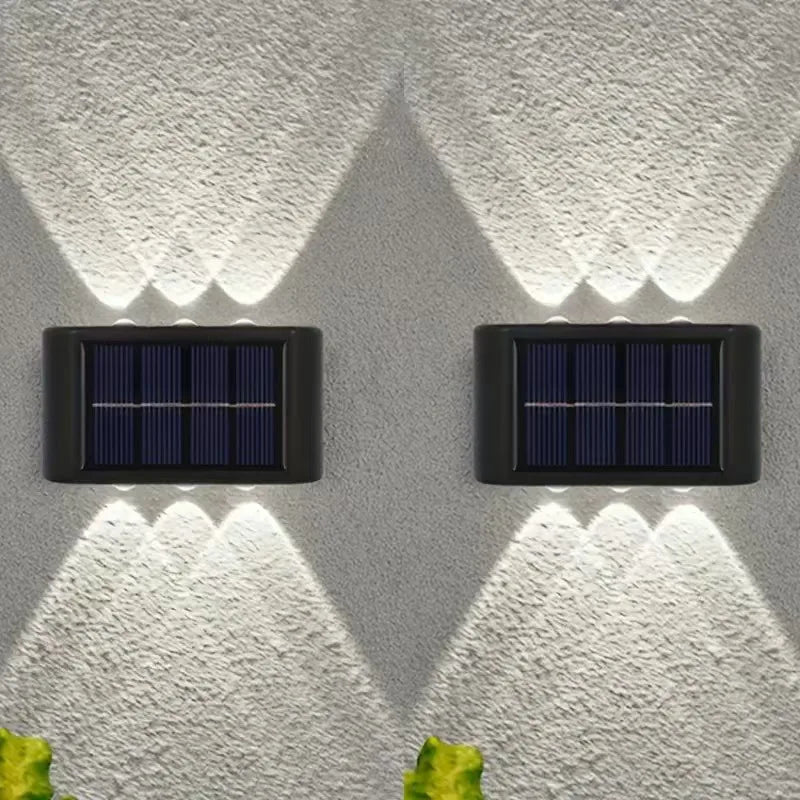 Lámpara de pared solar LED para exteriores, resistente al agua, con sensor crepuscular, para jardín, patio, porche, camino, terraza y decoración del hogar.