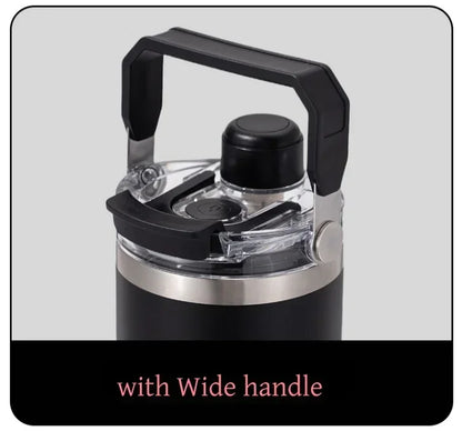 JUSTINLAU 600/900ml Insulated Cup Stainless Steel Vacuum Flasks with Magnetic Straw Cap Portable Outdoor Travel Car Ice Tumbler