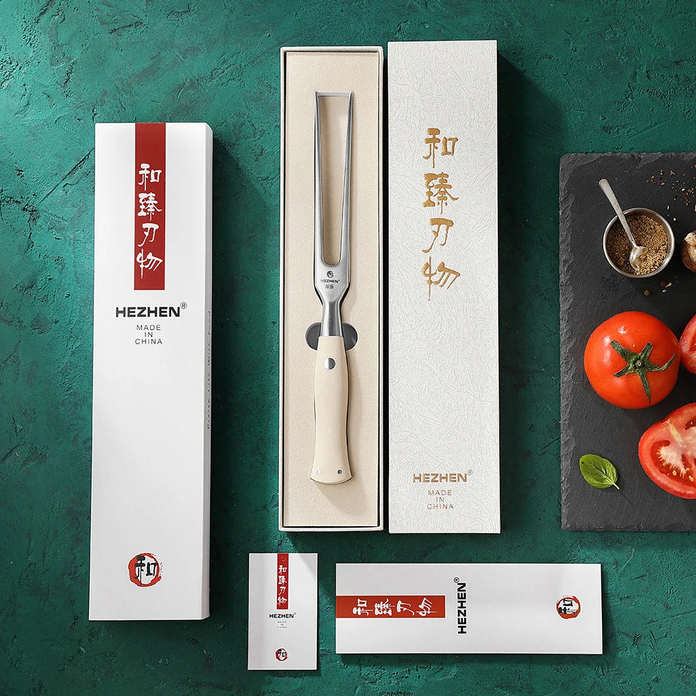 HEZHEN Elegant Series Meat Fork Barbecue Fork Kitchen Tools Kitchen Accessories G10 Handle BBQ Tools